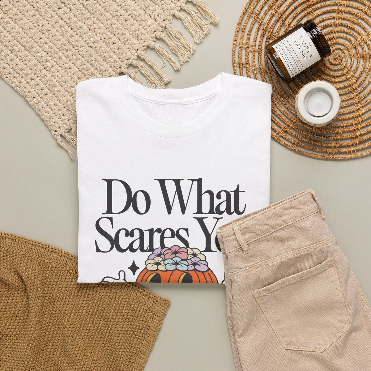 Do What Scares You Graphic T Shirt Men's Heavy Cotton Tee