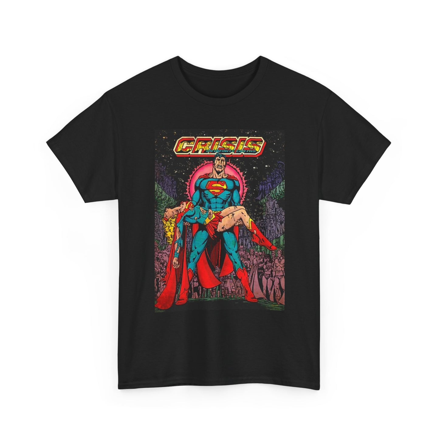 Crisis On Infinity Graphic T Shirt Vintage Comic Book Unisex Heavy Cotton Tee