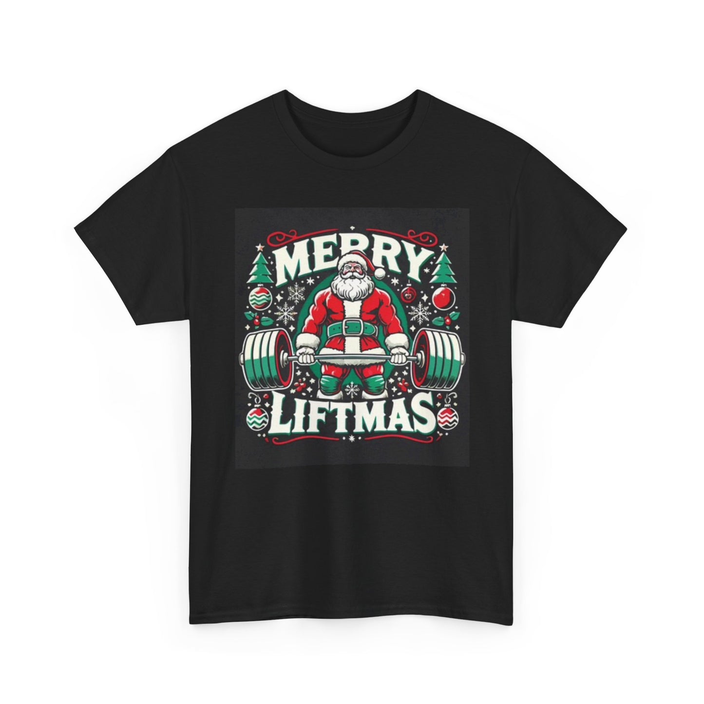 Merry Liftmas Graphic T Shirt Funny GYM Gear Unisex Heavy Cotton Tee