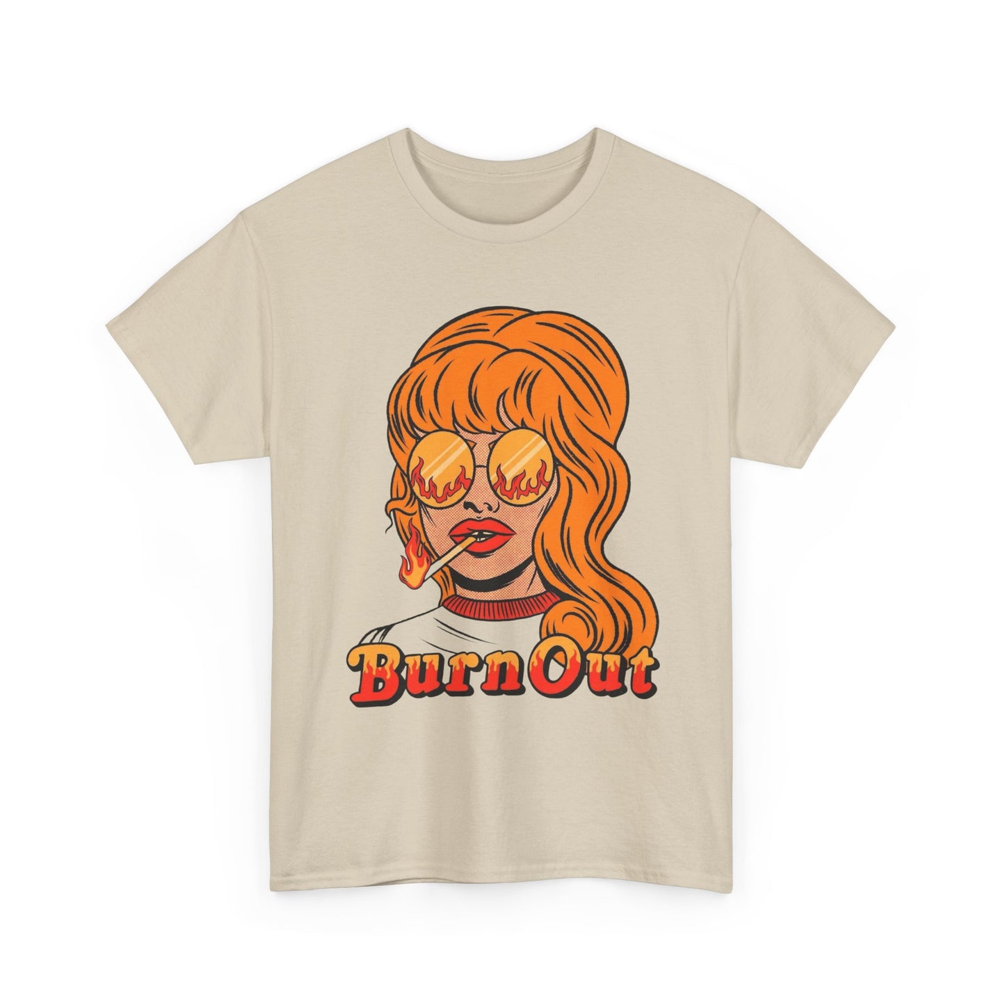 Burn Out Vintage Model Graphic T-Shirt Unisex Heavy Cotton Tee Gift NEW