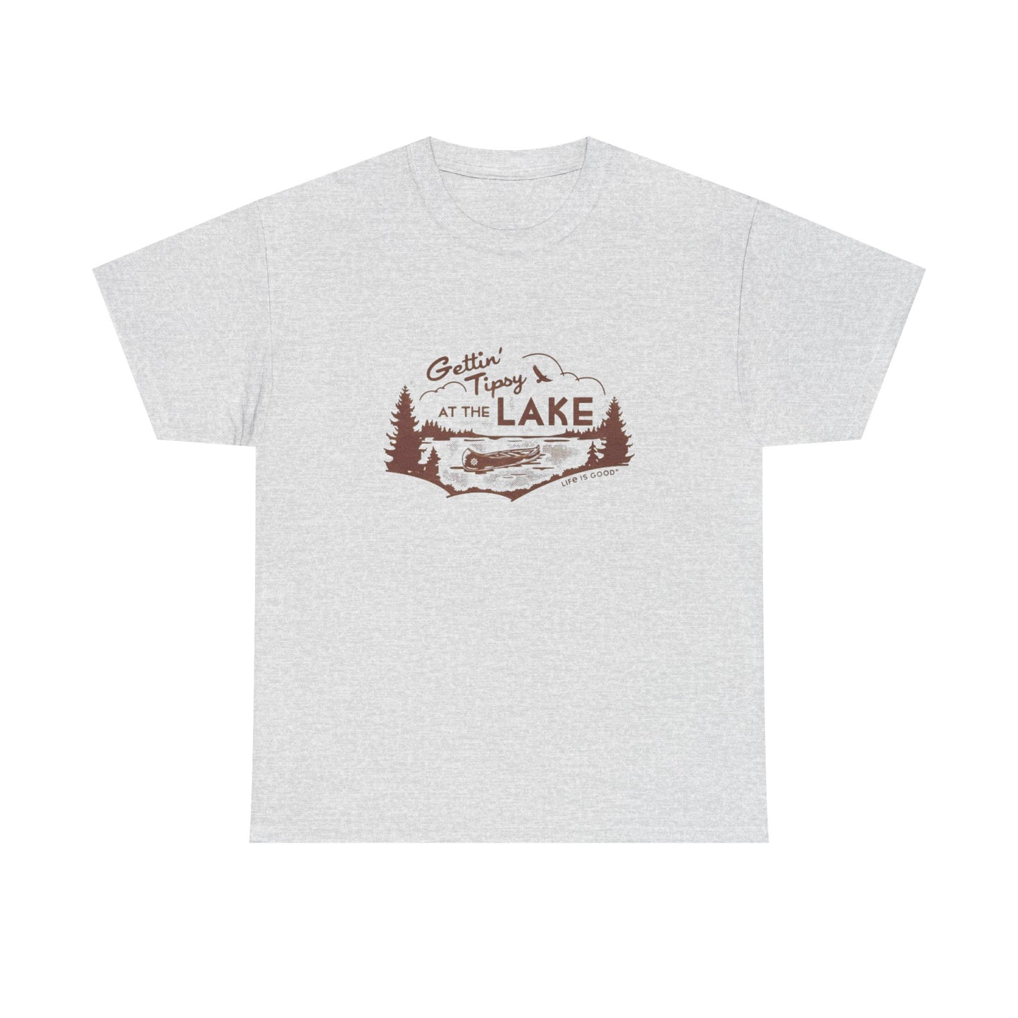 Getting Tipsy At The Lake Graphic T Shirt Unisex Heavy Cotton Tee