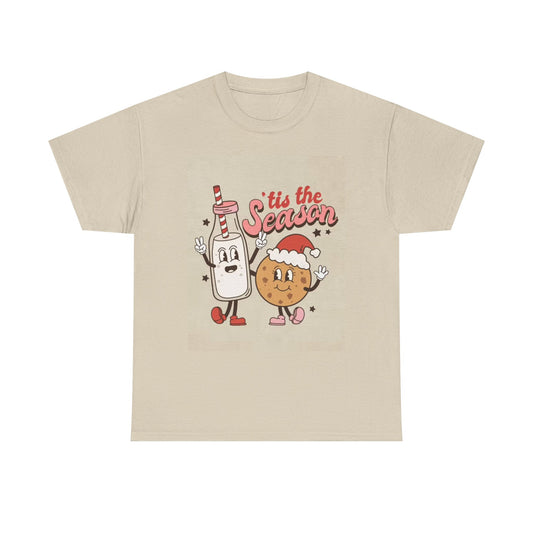 Tis The Season Cute Tshirt Christmas Cookies Santa Unisex Heavy Cotton Tee
