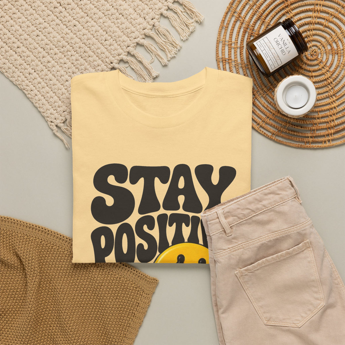 Stay Positive Keep Going Graphic T Shirt Men's Heavy Cotton Tee