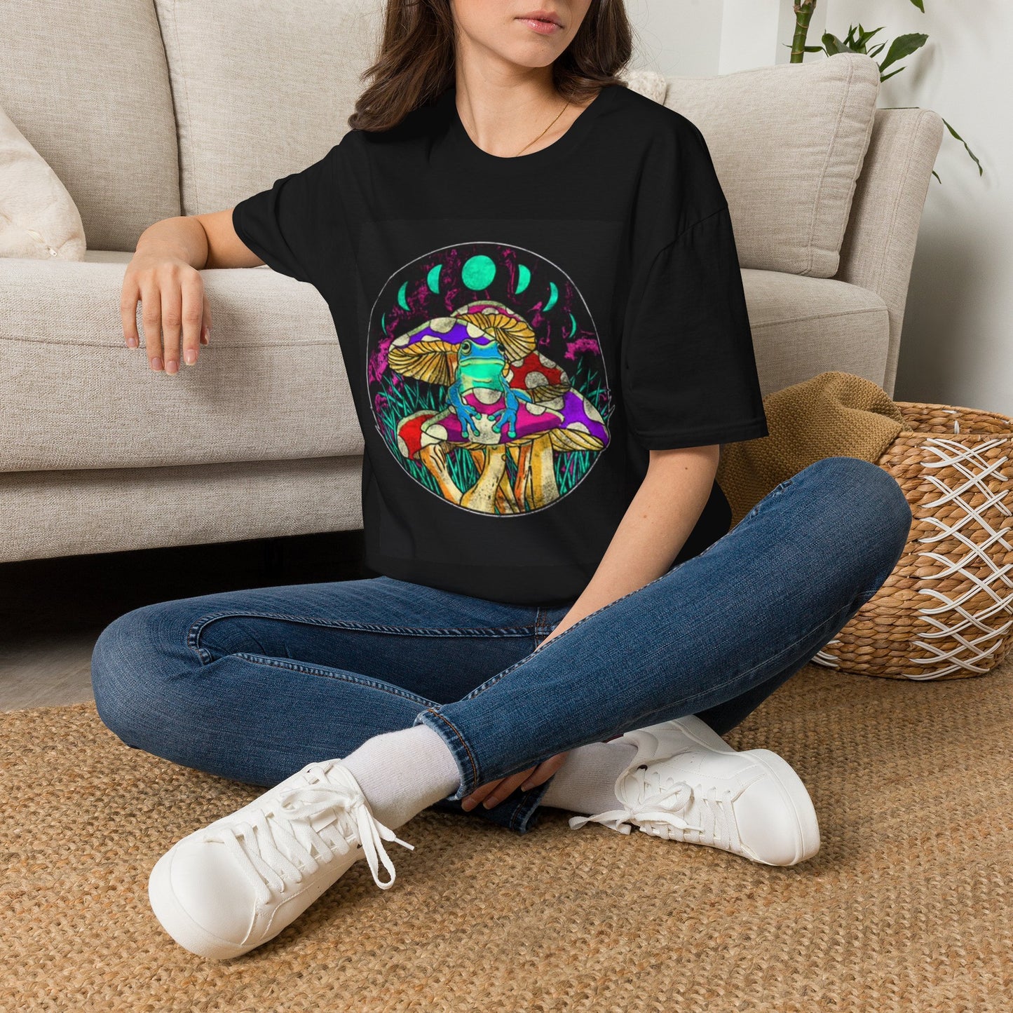 Trippy Toad Mushroom Graphic T Shirt Retro Neon Unisex Softstyle T-Shirt