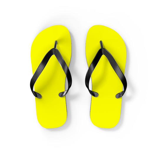 Bright Yellow Flip Flops, Sandals Slides, Summer Footwear, Brand New