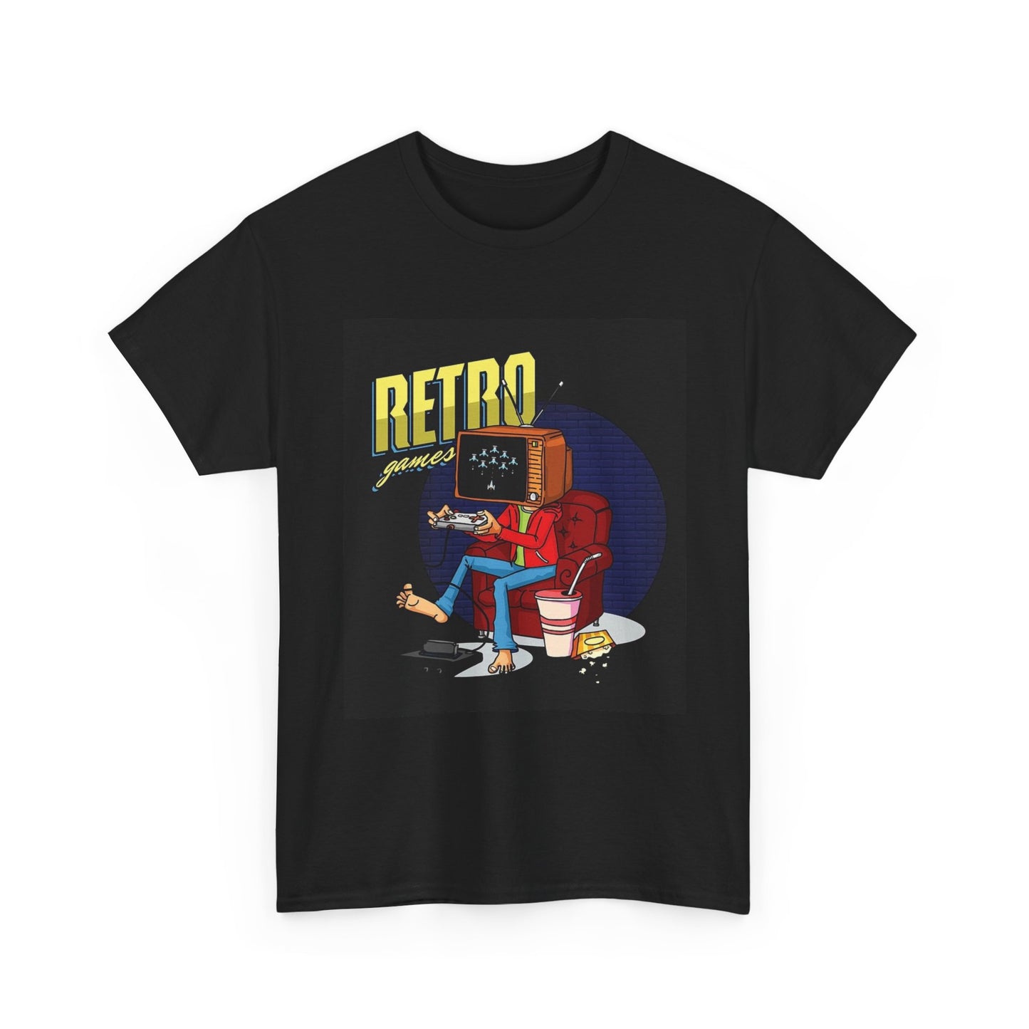 Retro Tv Gaming Tshirt 90s Kids Graphic Console Unisex Heavy Cotton Tee