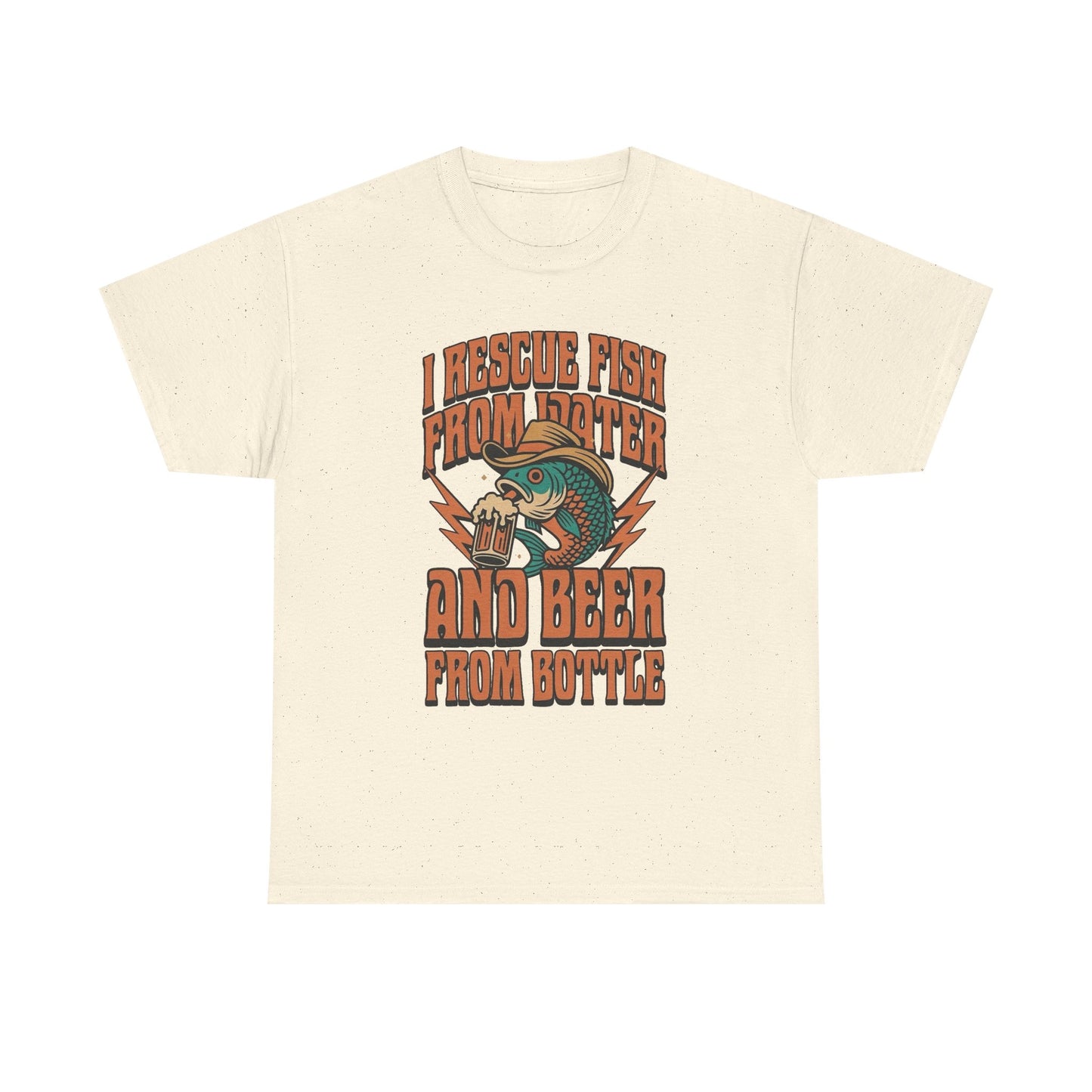I Rescue Fish And Beer Funny Graphic T Shirt NEW ADULT