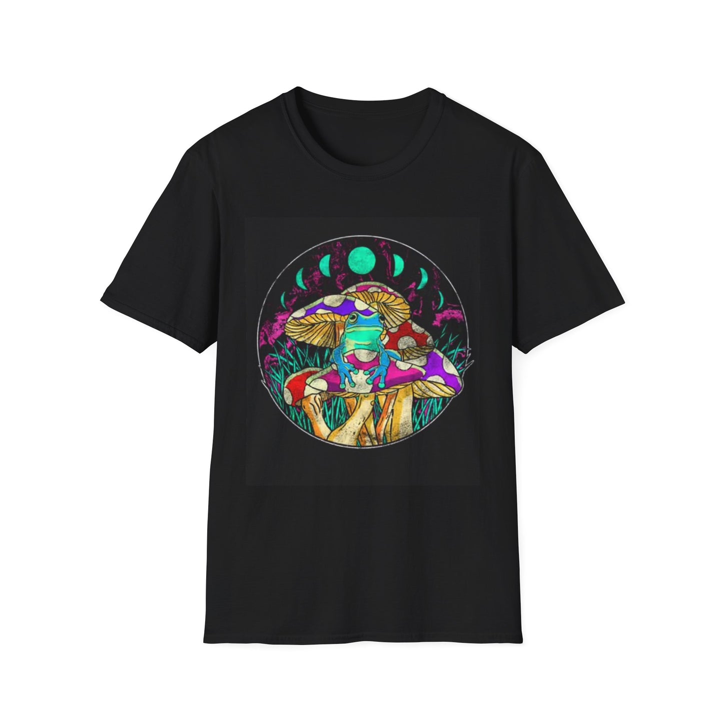 Trippy Toad Mushroom Graphic T Shirt Retro Neon Unisex Softstyle T-Shirt
