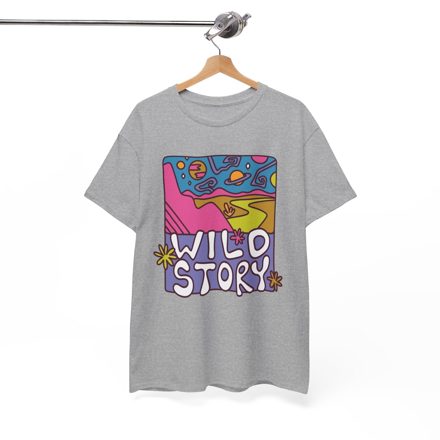 Wild Story Retro Trippy Graphic T Shirt Heavy Cotton Tee NEW ADULT UNISEX
