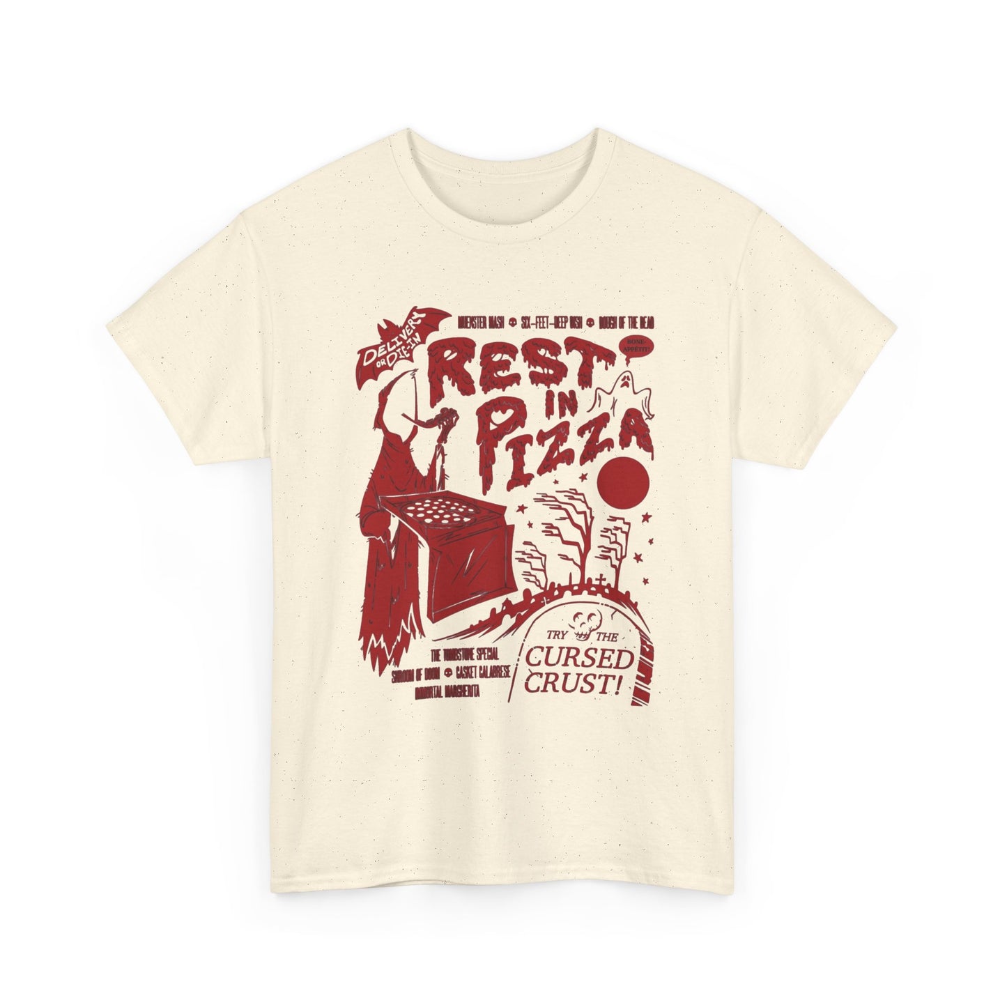 Rest In Pizza Graphic T Shirt NEW Unisex Heavy Cotton Tee