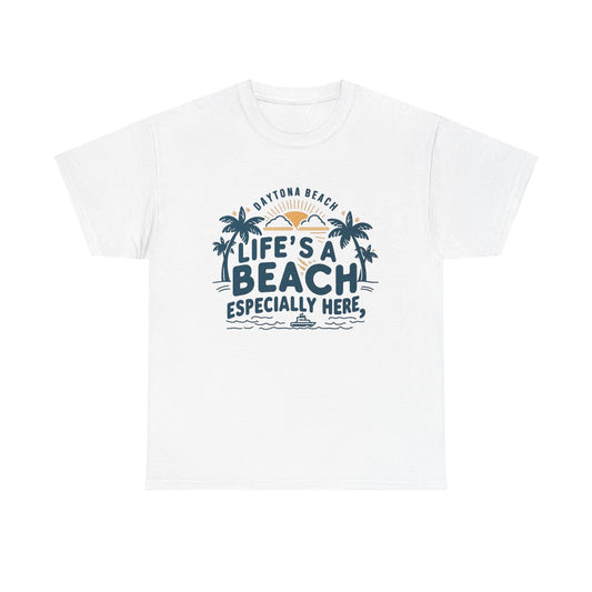 Life's A Beach Daytona Beach Graphic T Shirt NEW ADULT
