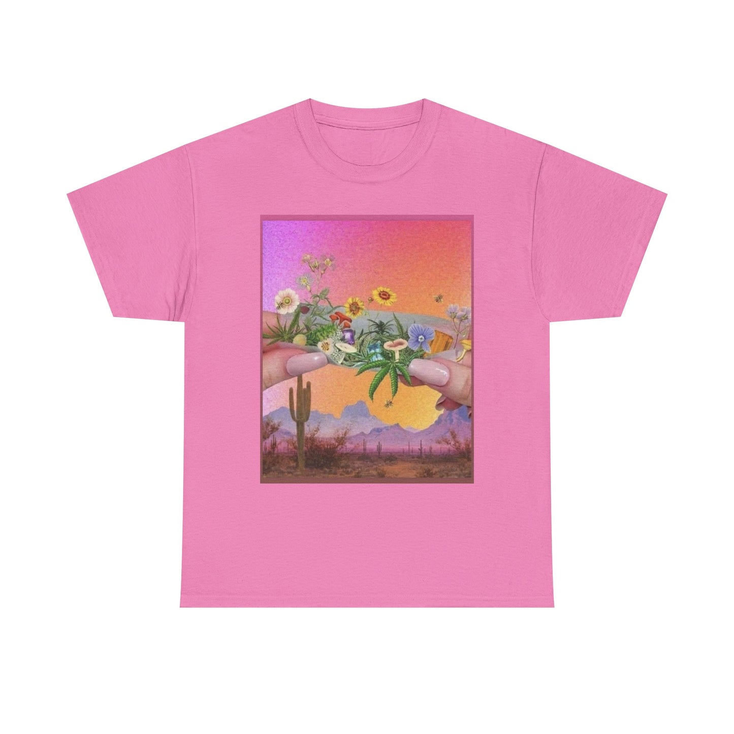 Rolling Flowers Graphic T-Shirt Women's Heavy Comfy Cotton Tee