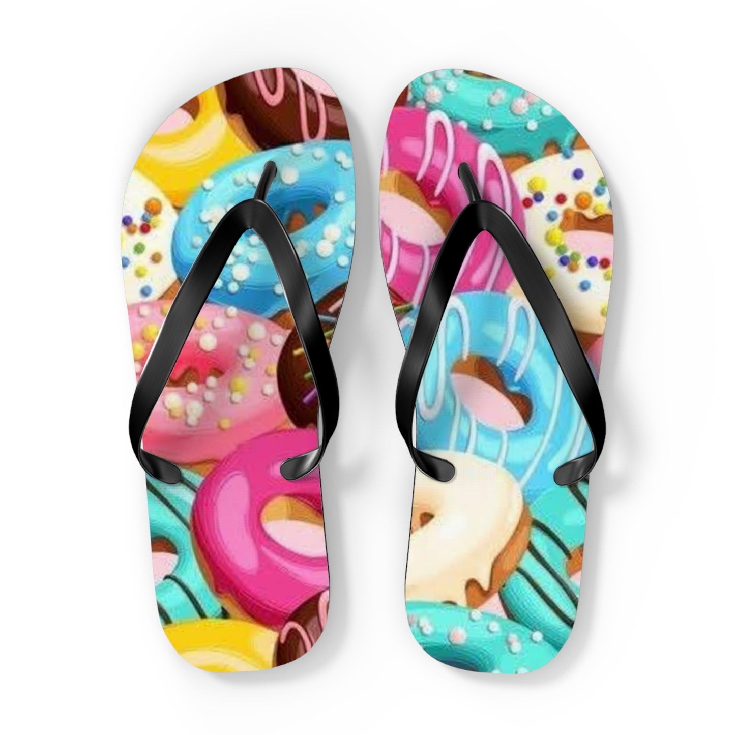 Donut Summer Sandals, Beach Shoes, Vacation Flip Flops, Pool Slides, Comfortable