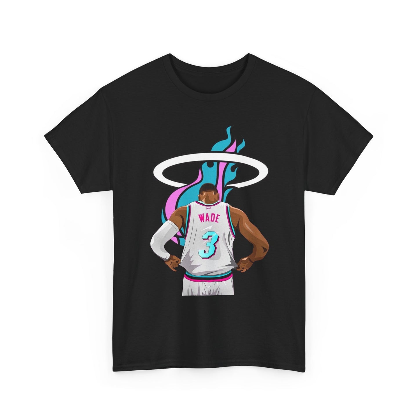 D Wade Miami Basketball Retro T Shirt Unisex Heavy Cotton Vintage Gift NEW