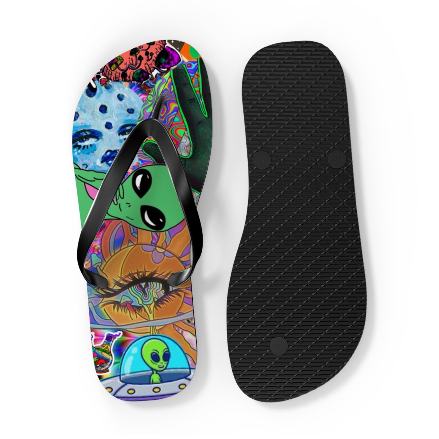 Alien Graphic Flip Flops, Sandals Slides, Summer Footwear, Brand New