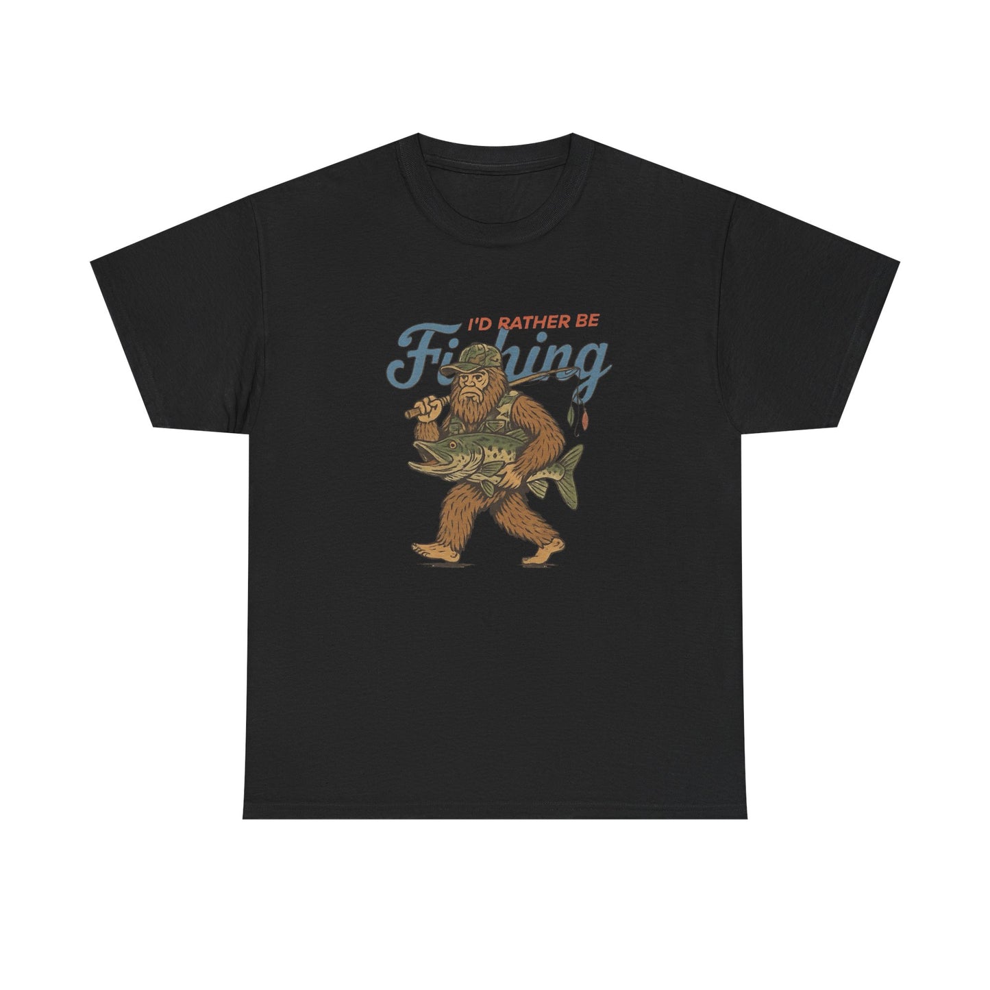 Id Rather Be Fishing Graphic T Shirt Unisex Heavy Cotton Tee