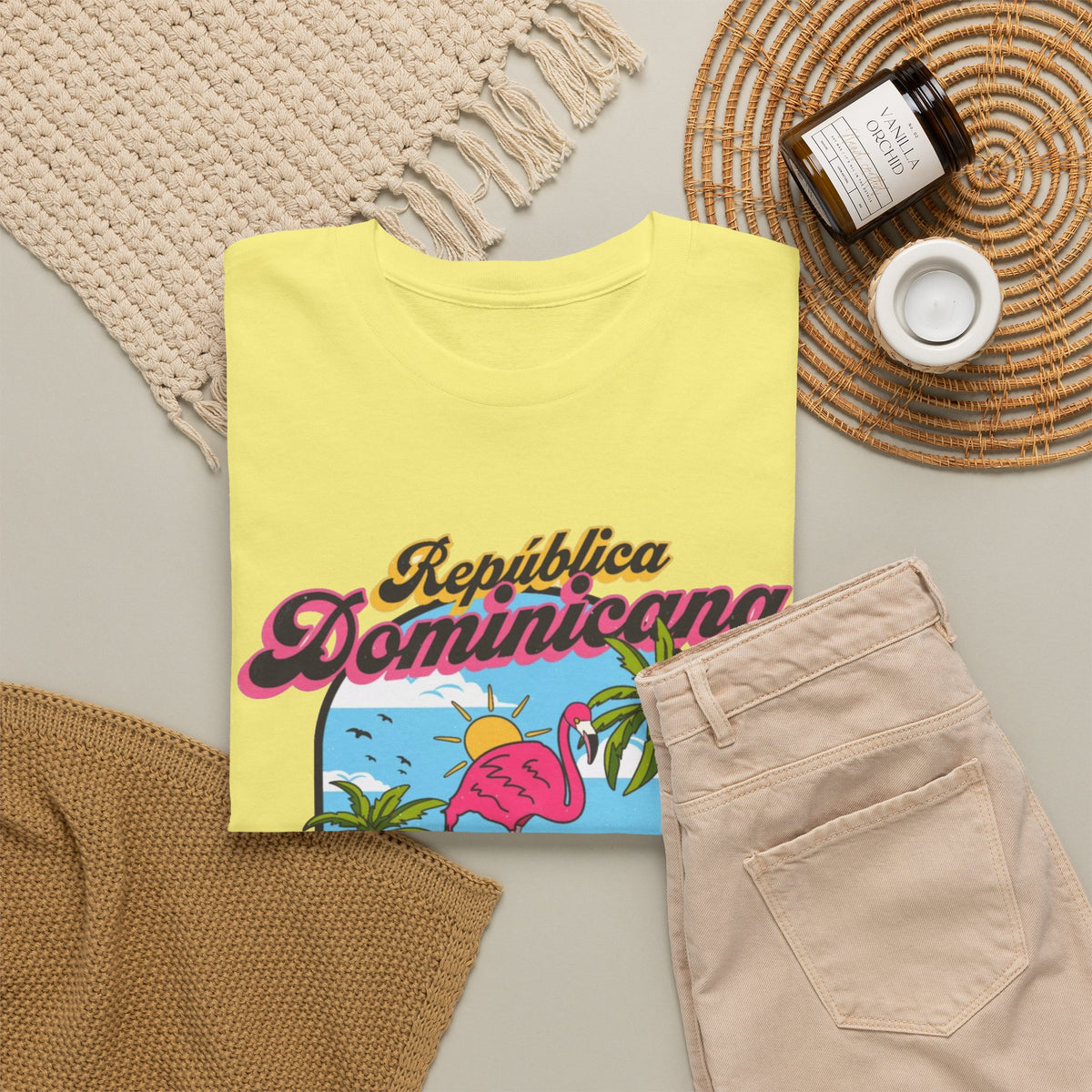 Dominican Republic T-Shirt Retro Graphic Men's Heavy Cotton Tee