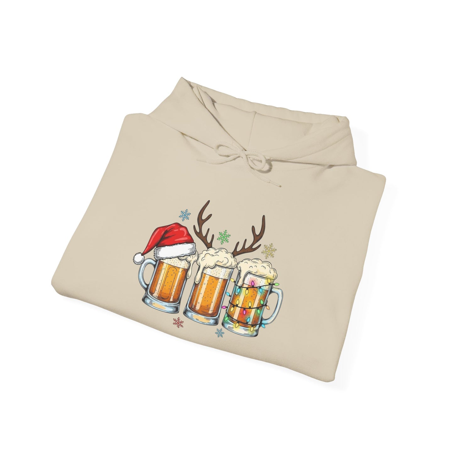 Christmas Beer Mugs Graphic Hoodie Unisex Heavy Blend™ Hooded Sweatshirt