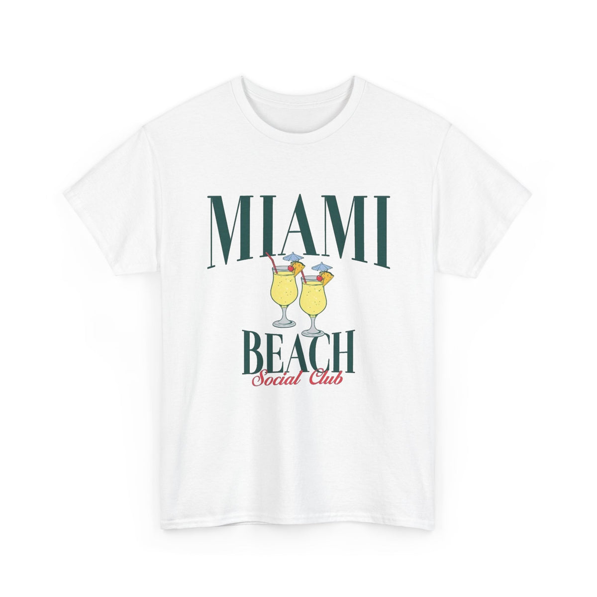 Miami Beach Social Club Graphic T Shirt Men's Vintage Heavy Cotton Tee