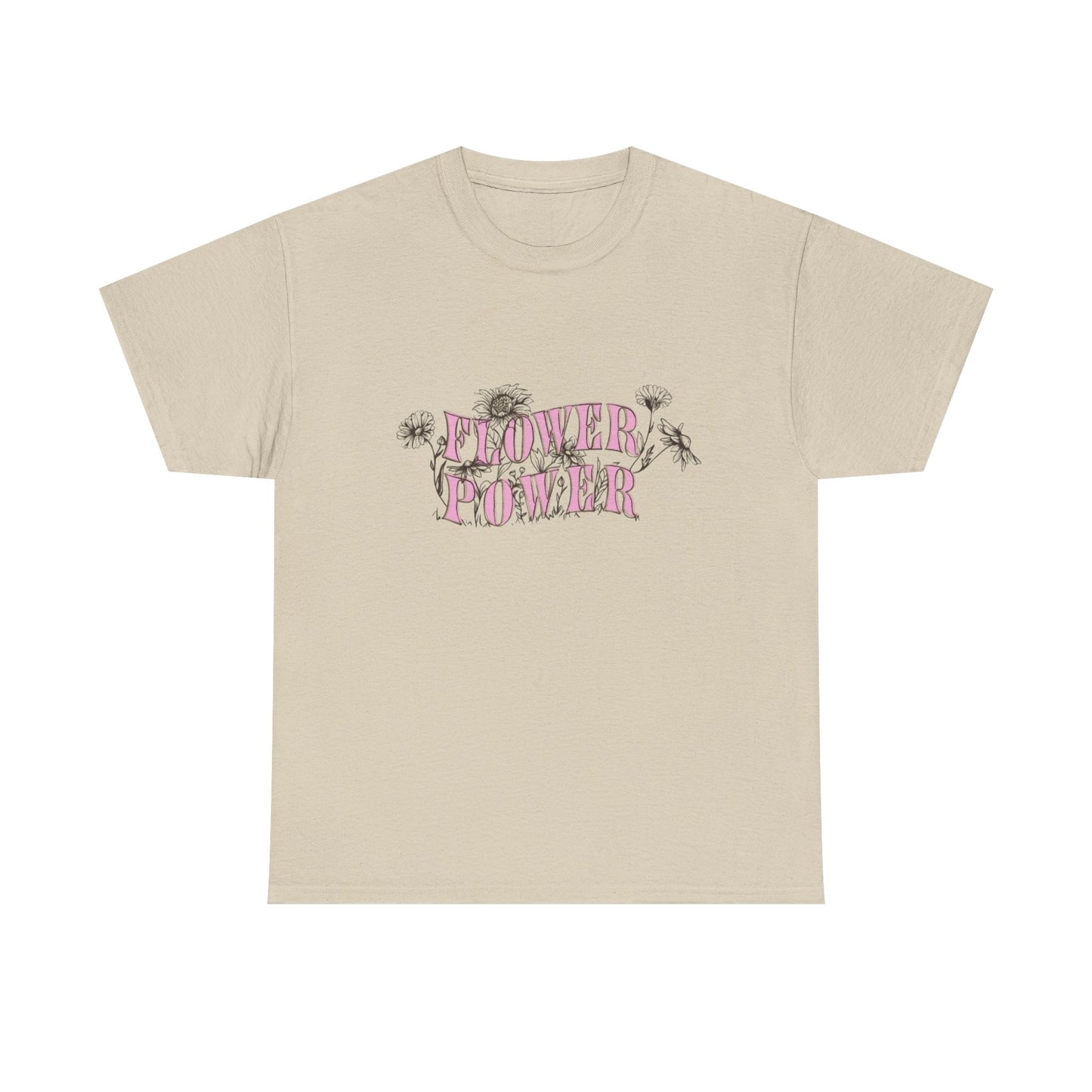 Flower Power T Shirt Unisex Heavy Cotton Tee