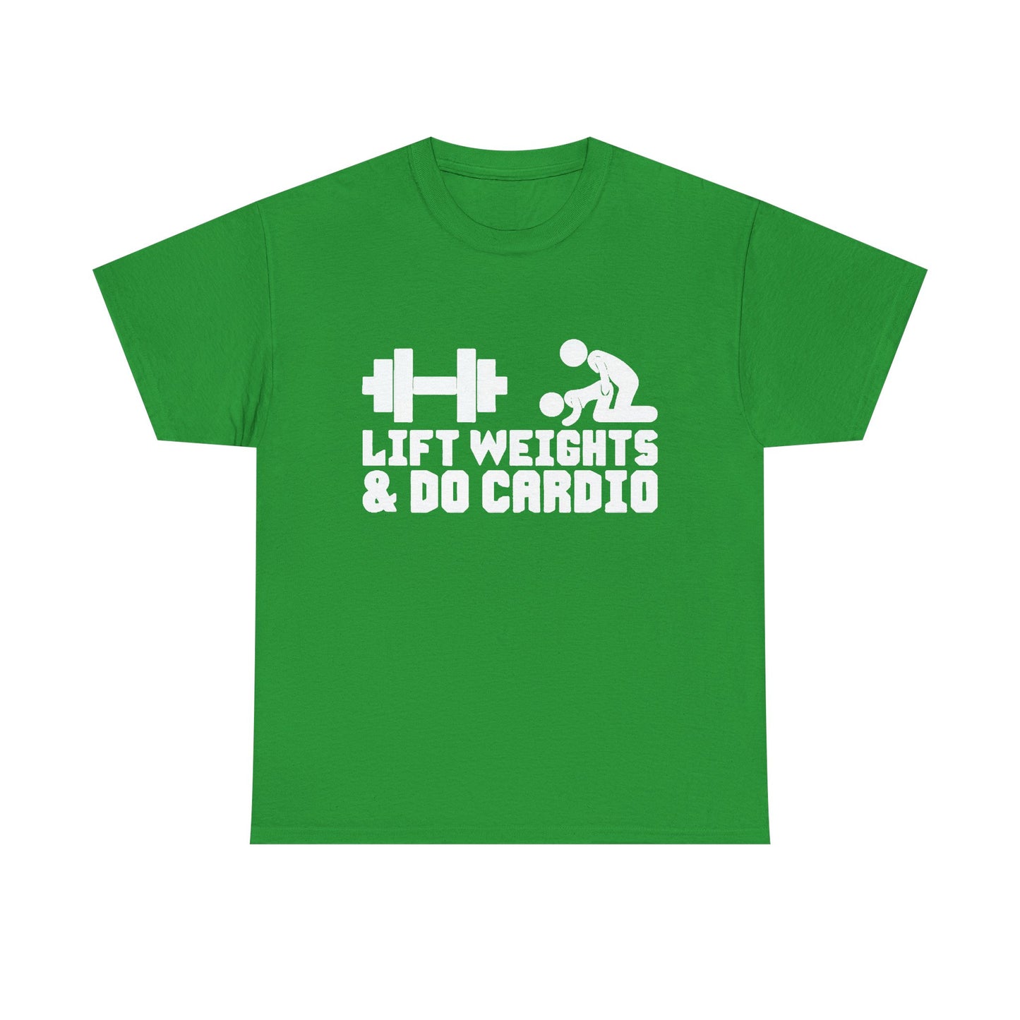 Lift Weights And Cardio Shirt Funny Graphic GYM Workout Unisex Heavy Cotton Tee