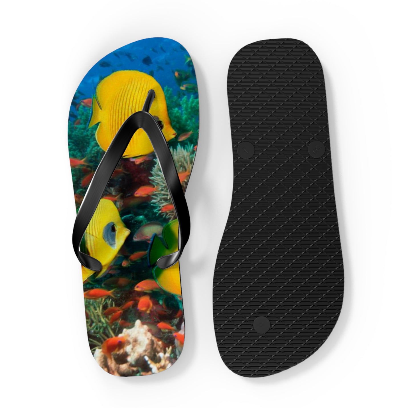 Tropical Fish Summer Sandals, Beach Shoes, Vacation Flip Flops, Pool Slides