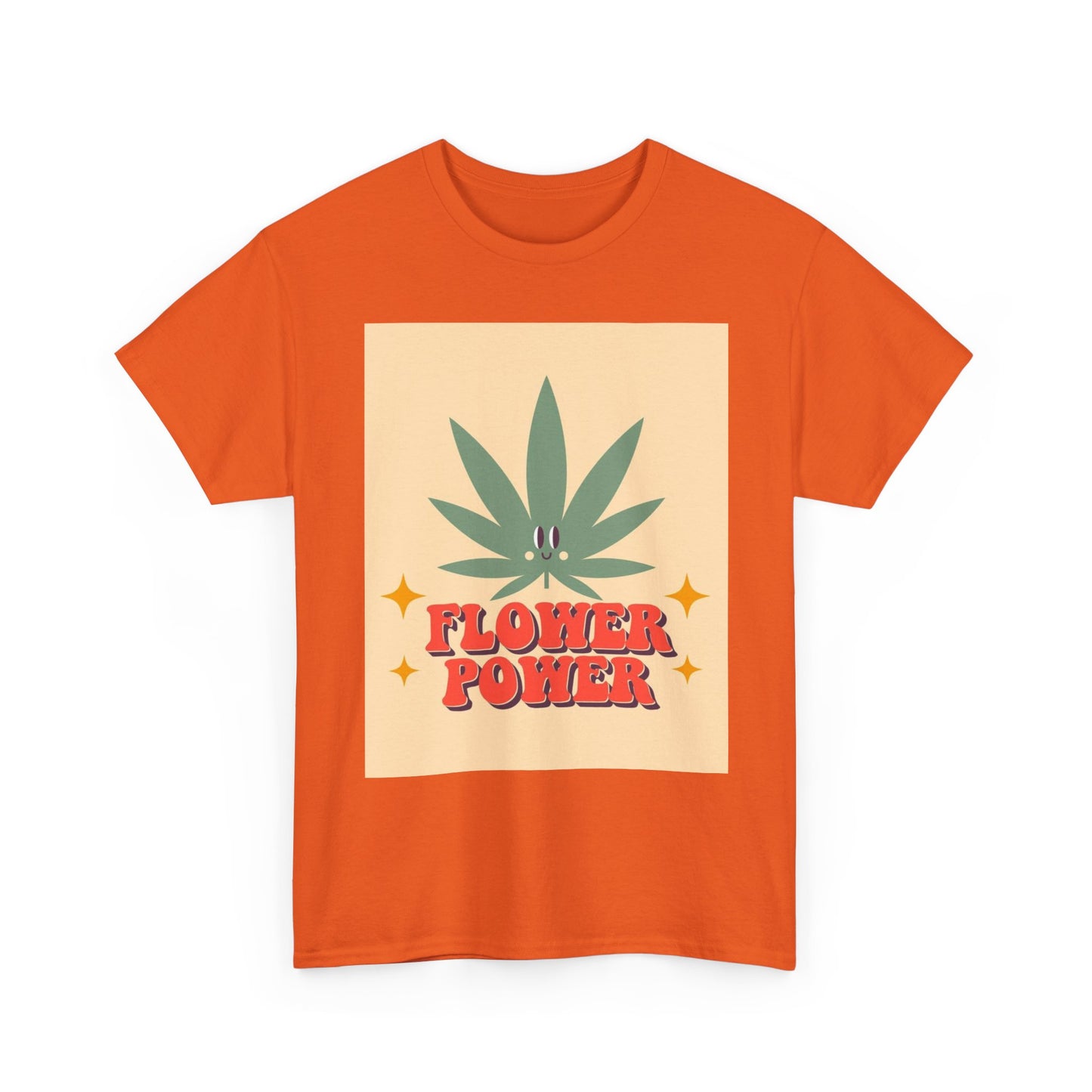 Flower Power Retro T Shirt Vintage Vibes 420 Unisex Heavy Cotton Tee
