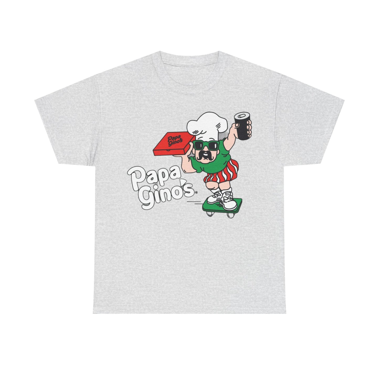 Papa Ginos Shirt Retro Logo Boston New England Pizza Unisex Heavy Cotton Tee