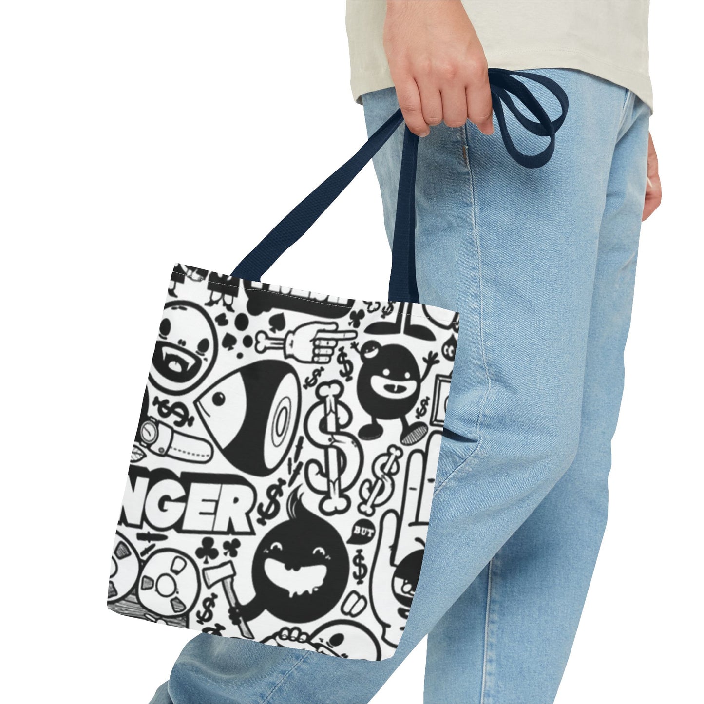 Black And White Stickers All Over BRAND NEW Purse, Pocketbook,Travel Tote Bag