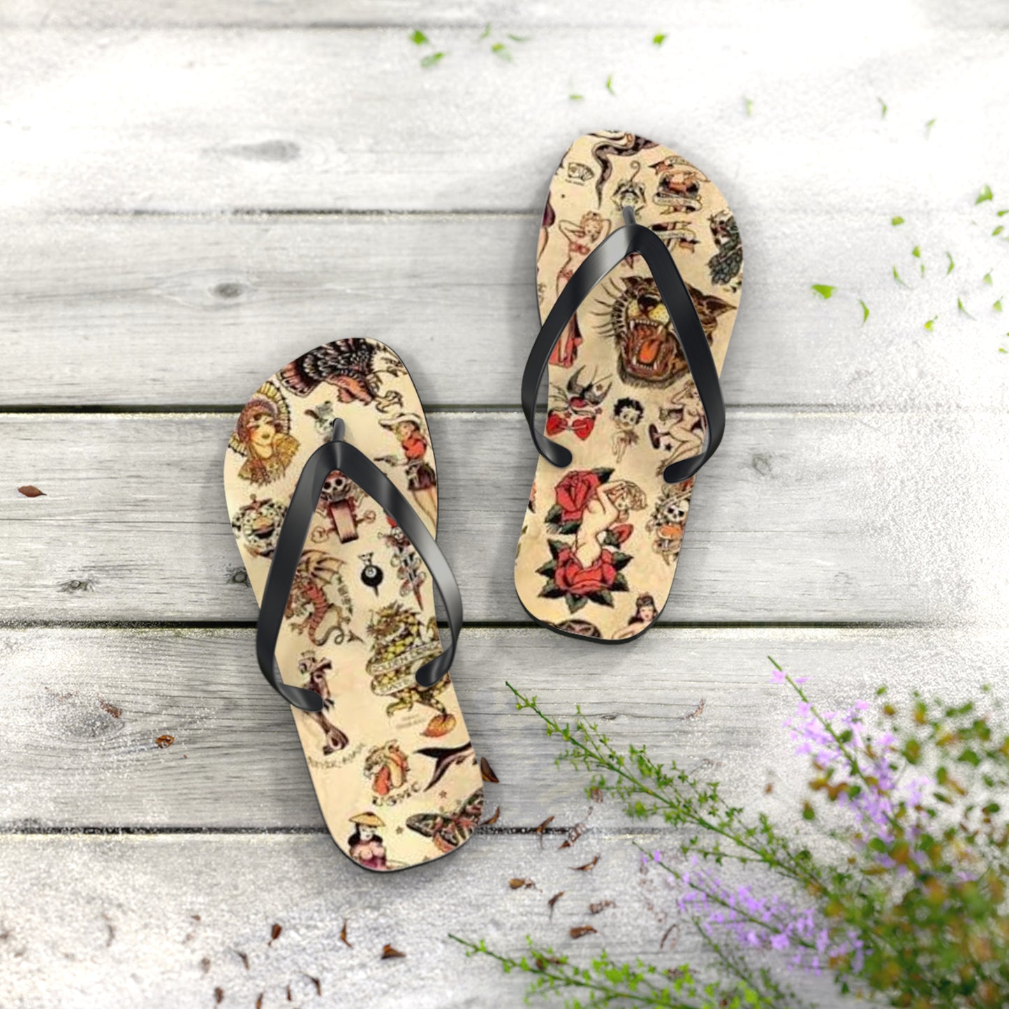 Sailor Jerry Sandals, Beach Shoes, Vacation Flip Flops, Pool Slides, Comfortable