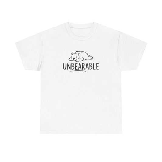 Unbearable T Shirt Funny Bear Graphic Cute Gift Unisex Heavy Cotton Tee