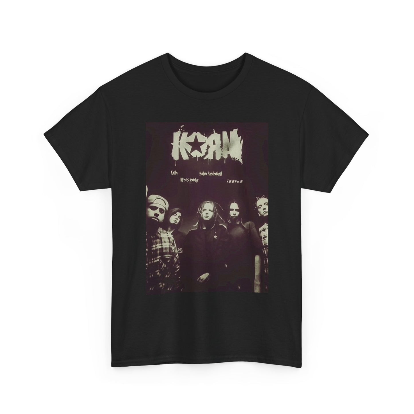 Korn Graphic T Shirt Retro Rock Metal Woodstock Unisex Heavy Cotton Tee