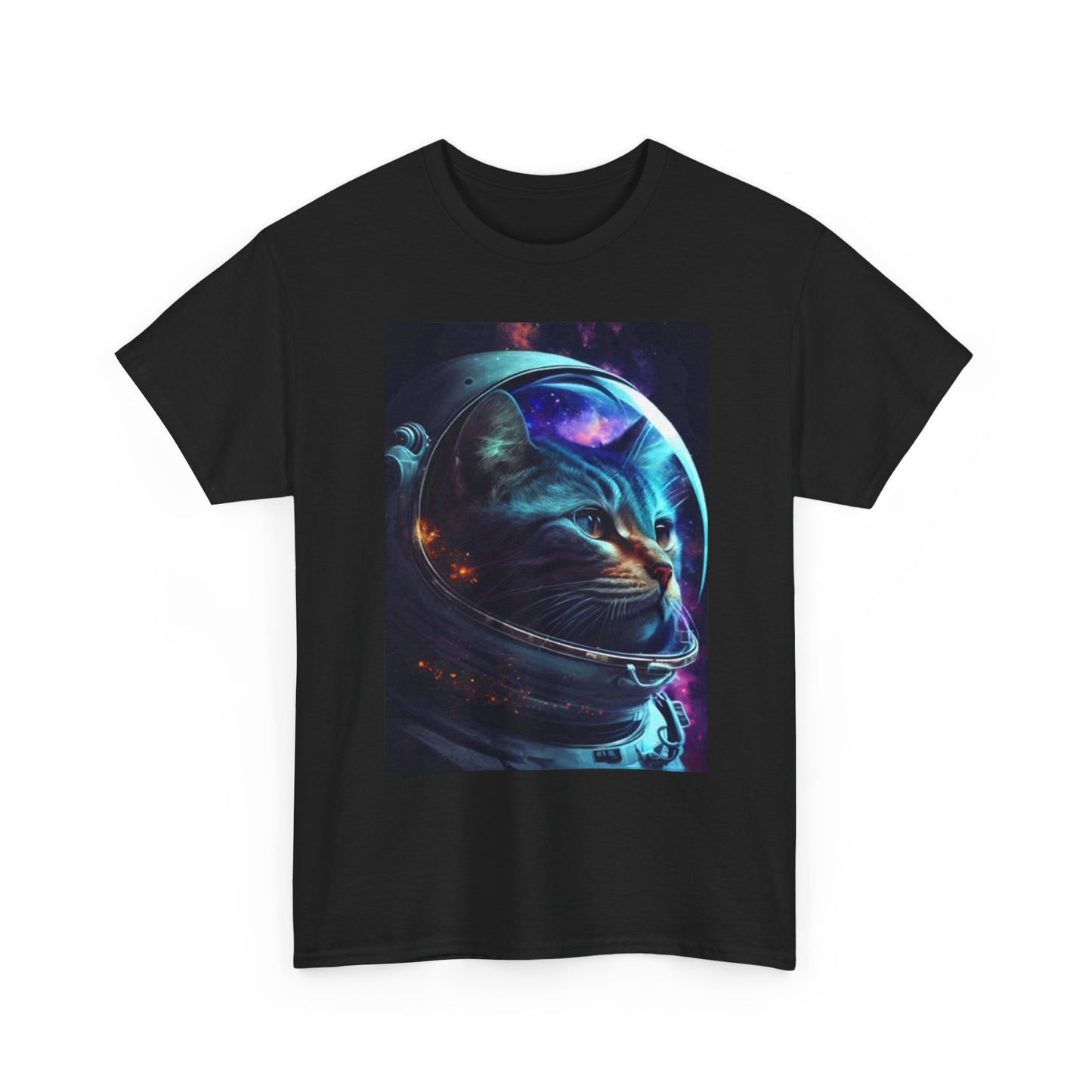 Cat Astronaut Graphic T Shirt Funny Spaceman NASA Kitty Unisex Heavy Cotton Tee