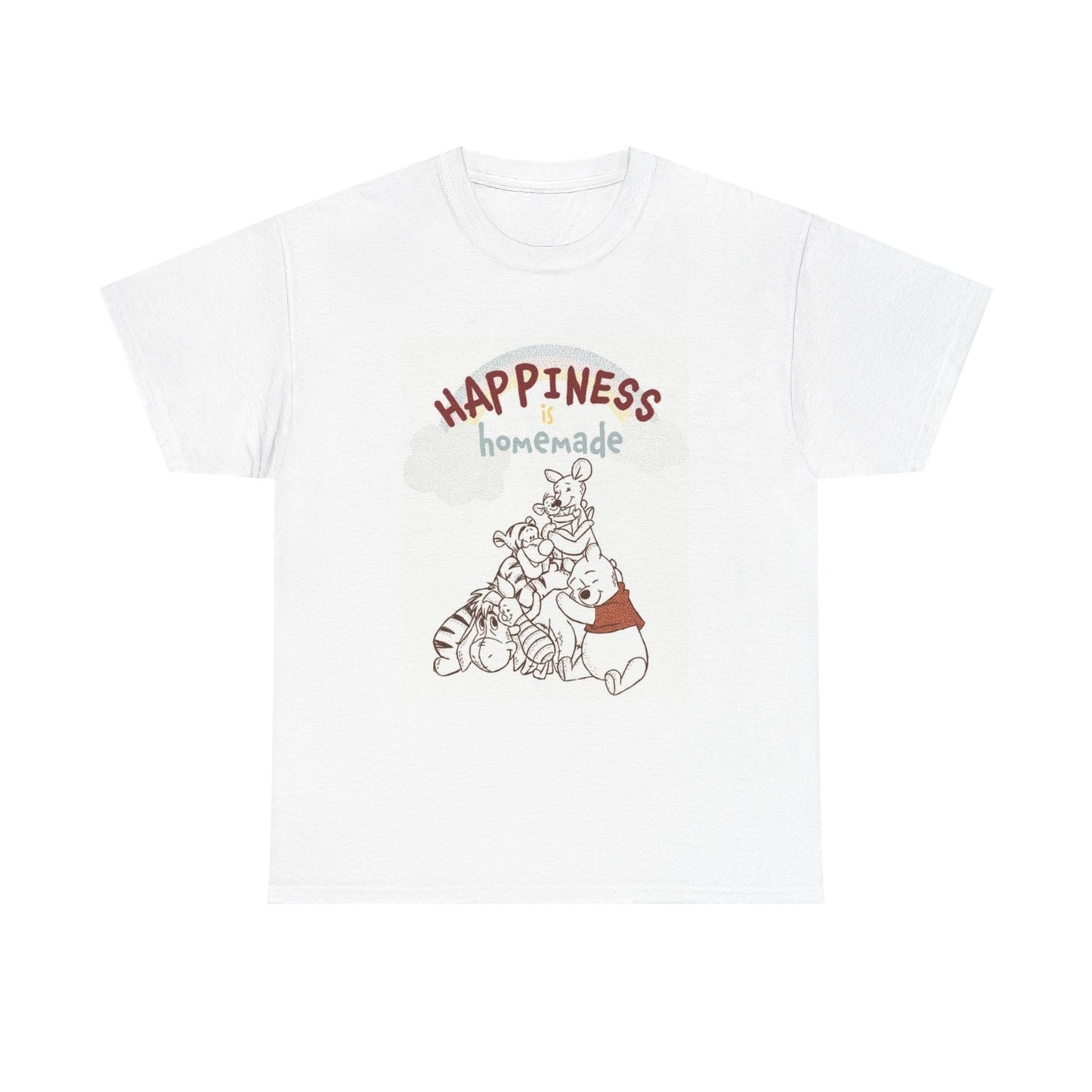 Happiness Is Homemade Tshirt Winnie The Pooh Graphic Unisex Heavy Cotton Tee