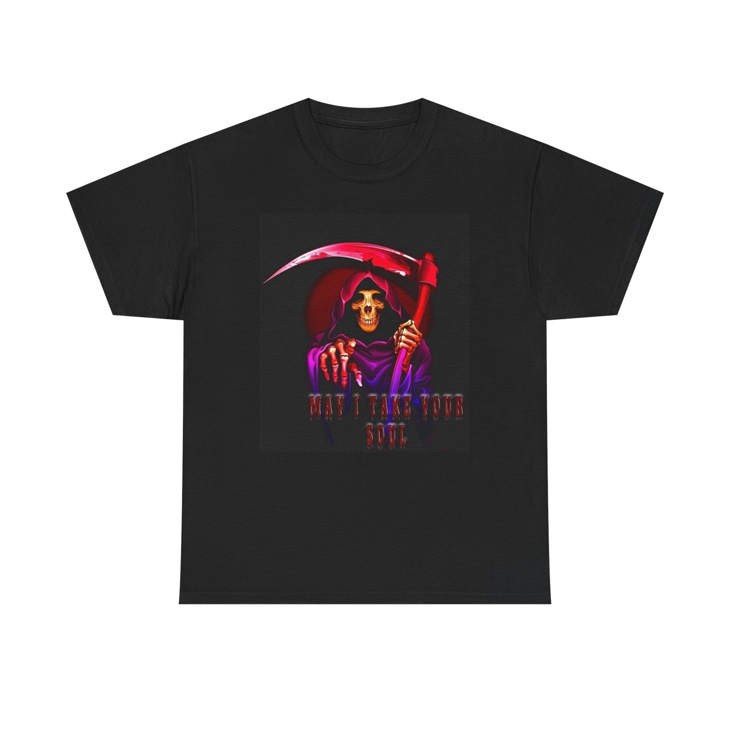 Take Your Soul Graphic T Shirt Retro Grim Reaper Unisex Heavy Cotton Tee