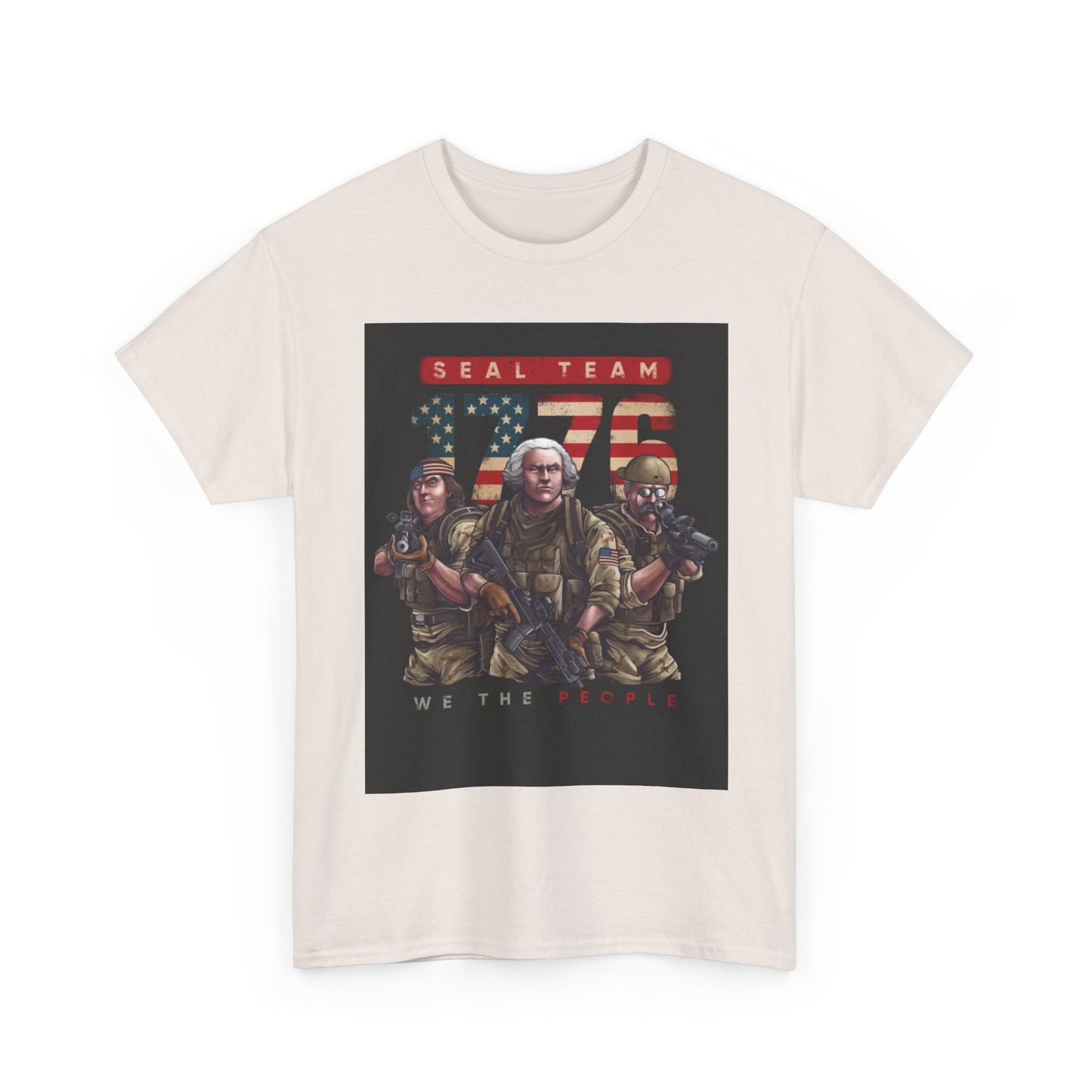 Navy Seals Team Tshirt 1776 America July 4th Flag Unisex Heavy Cotton Tee