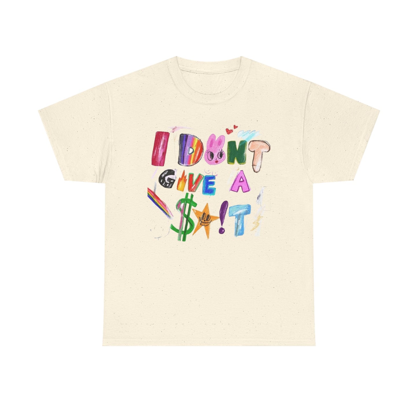 I Dont Care Funny Drawing Graphic T-Shirt Unisex Heavy Cotton Tee