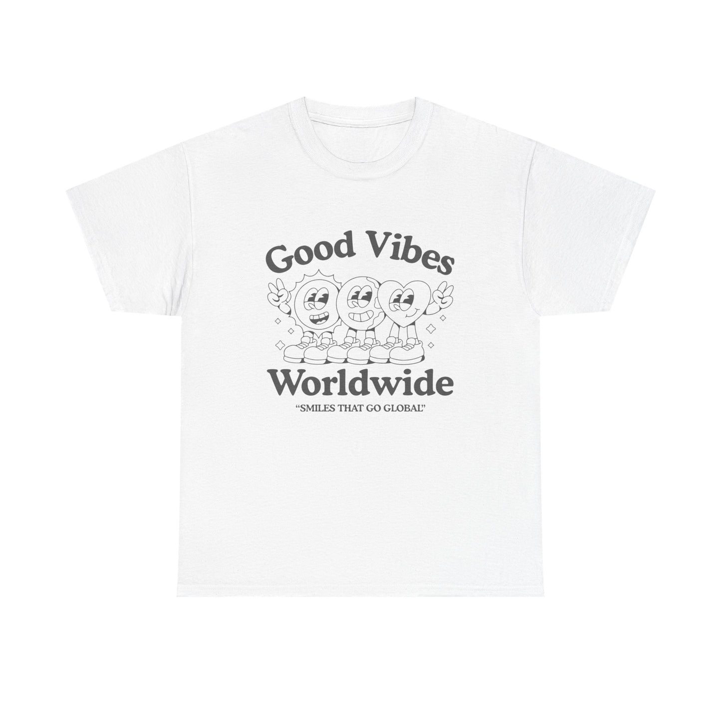 Good Vibes Worldwide Graphic T Shirt NEW ADULT Unisex Heavy Cotton Tee
