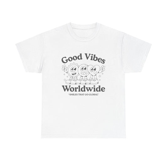 Good Vibes Worldwide Graphic T Shirt NEW ADULT Unisex Heavy Cotton Tee