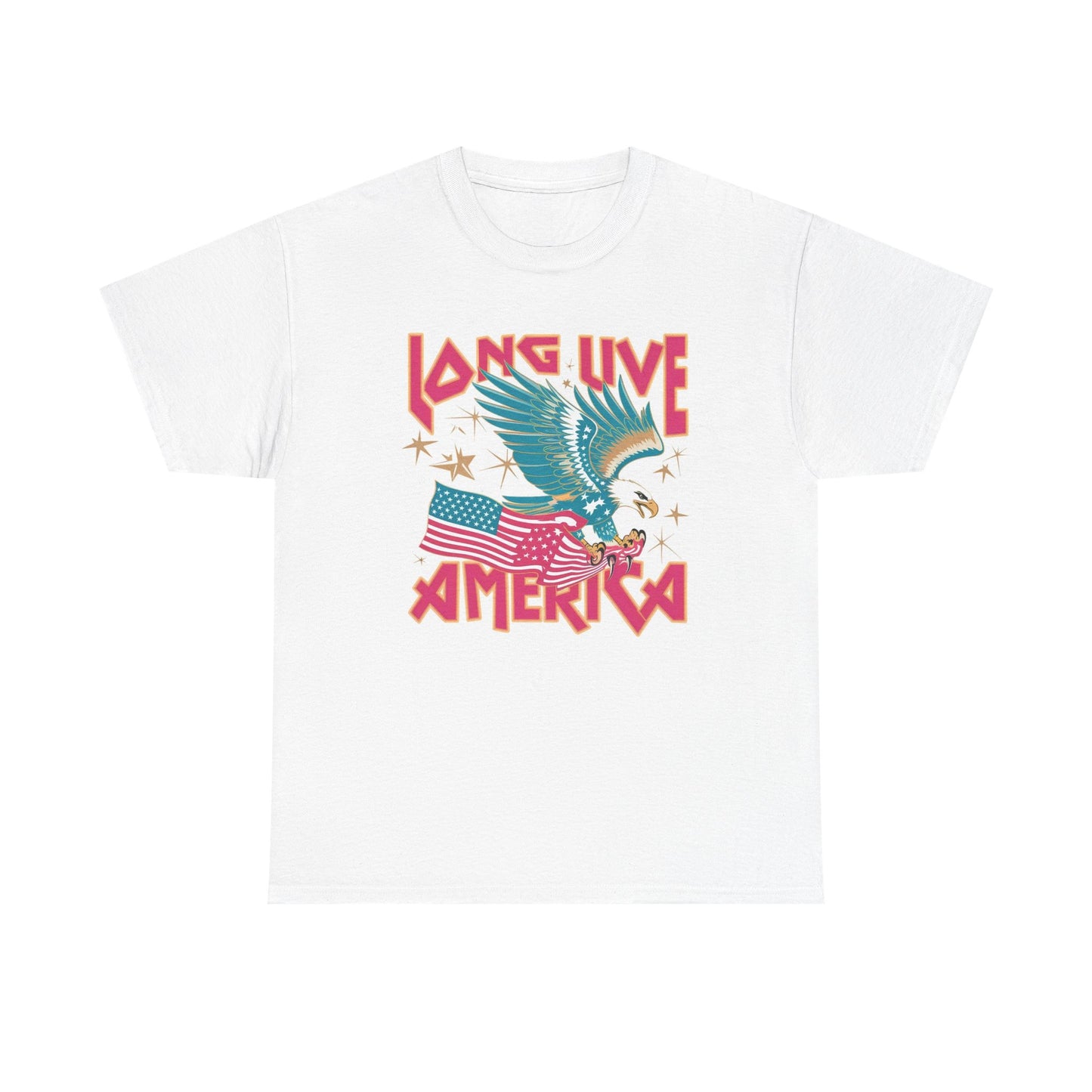 Long Live America USA Graphic T Shirt Men's Heavy Cotton Tee