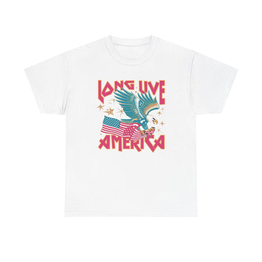 Long Live America USA Graphic T Shirt Men's Heavy Cotton Tee