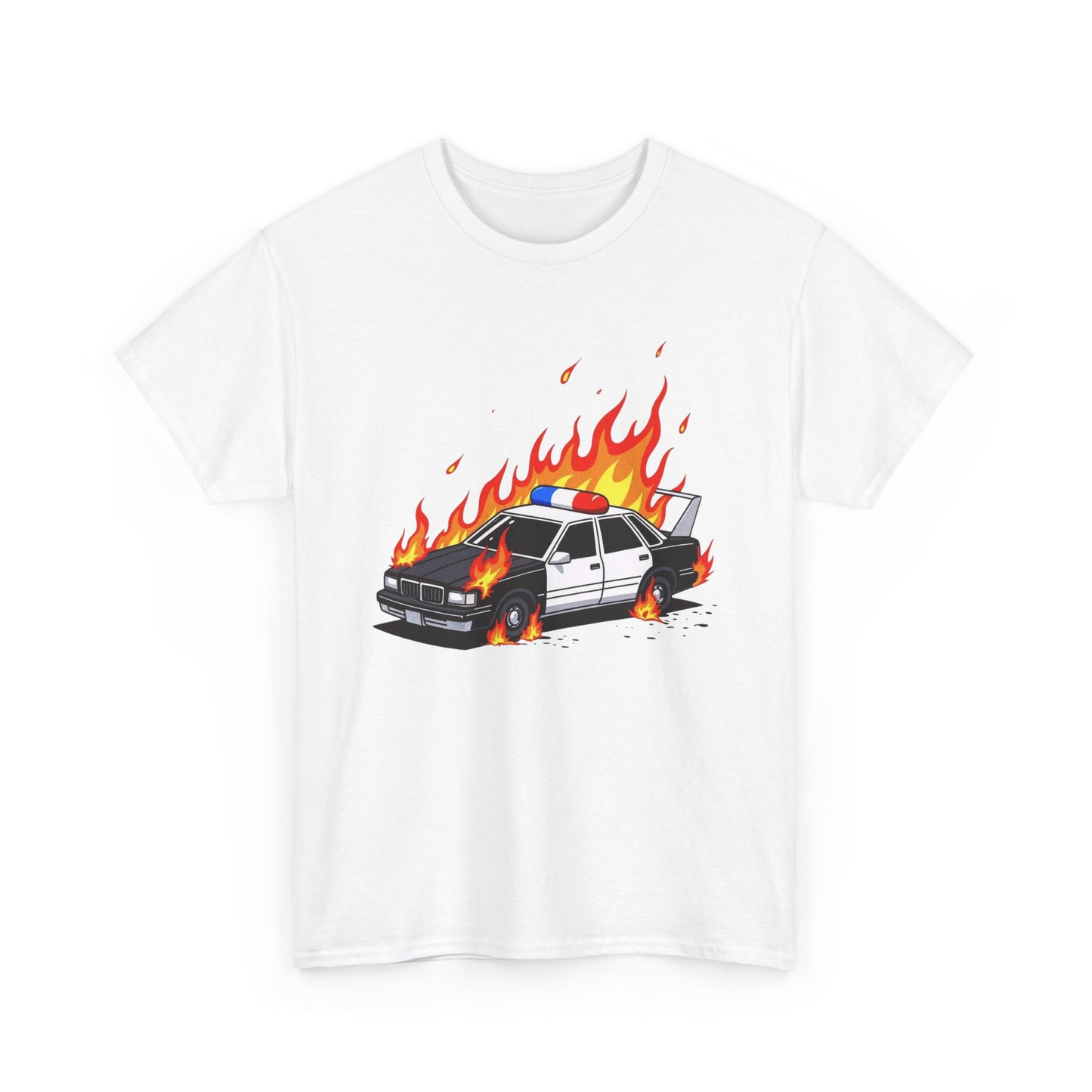 Flaming Cop Car Graphic T Shirt Unisex Gift New AMERICAN VINTAGE