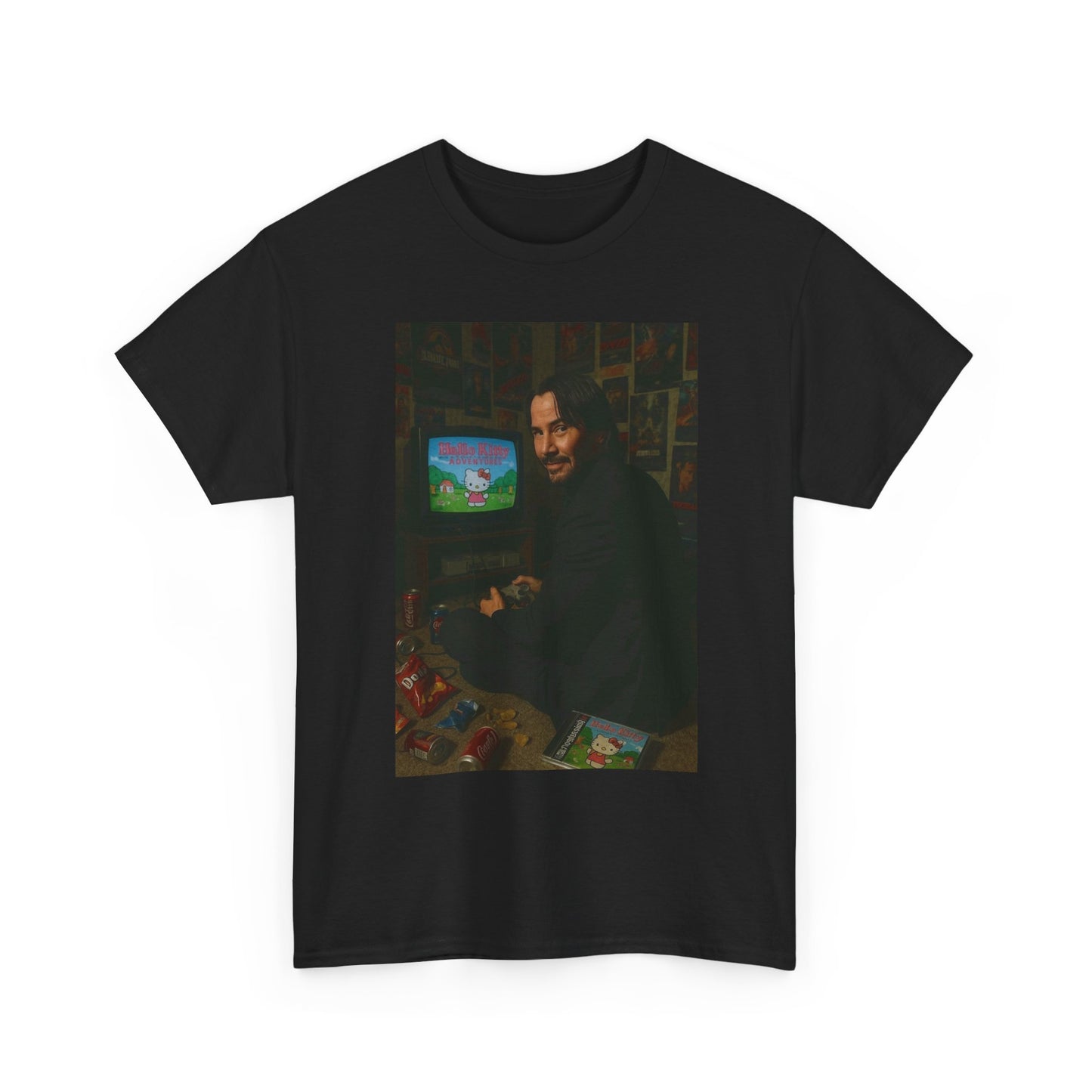 John Wick Funny Graphic T Shirt Playing Video Game Unisex Heavy Cotton Tee