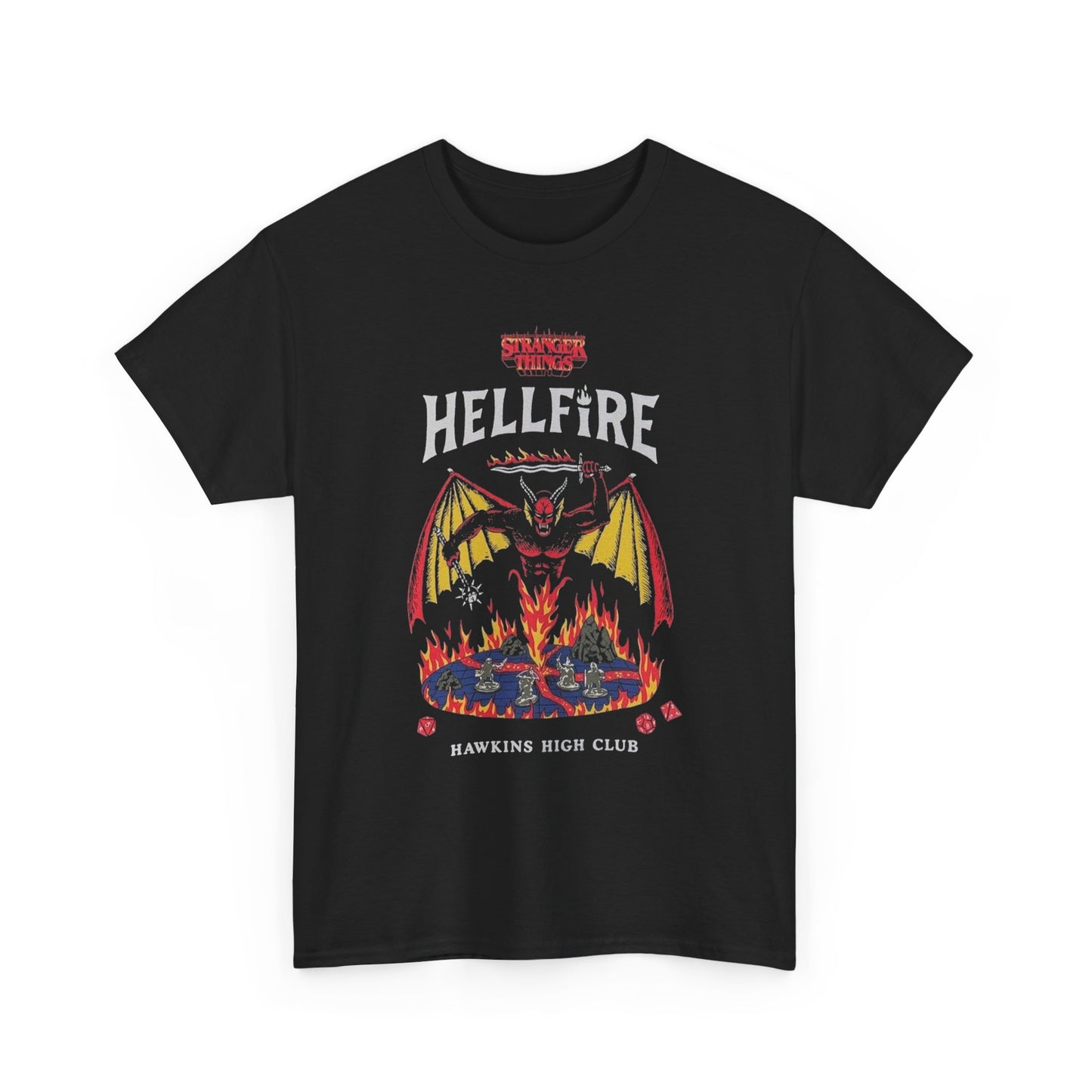 Hawkins High Hellfire Club Stranger Graphic T Shirt Unisex Heavy Cotton Tee