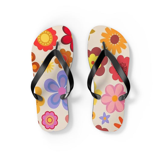 Waves And Sun Sandals Groovy Summer Flip Flops Slides BRAND NEW