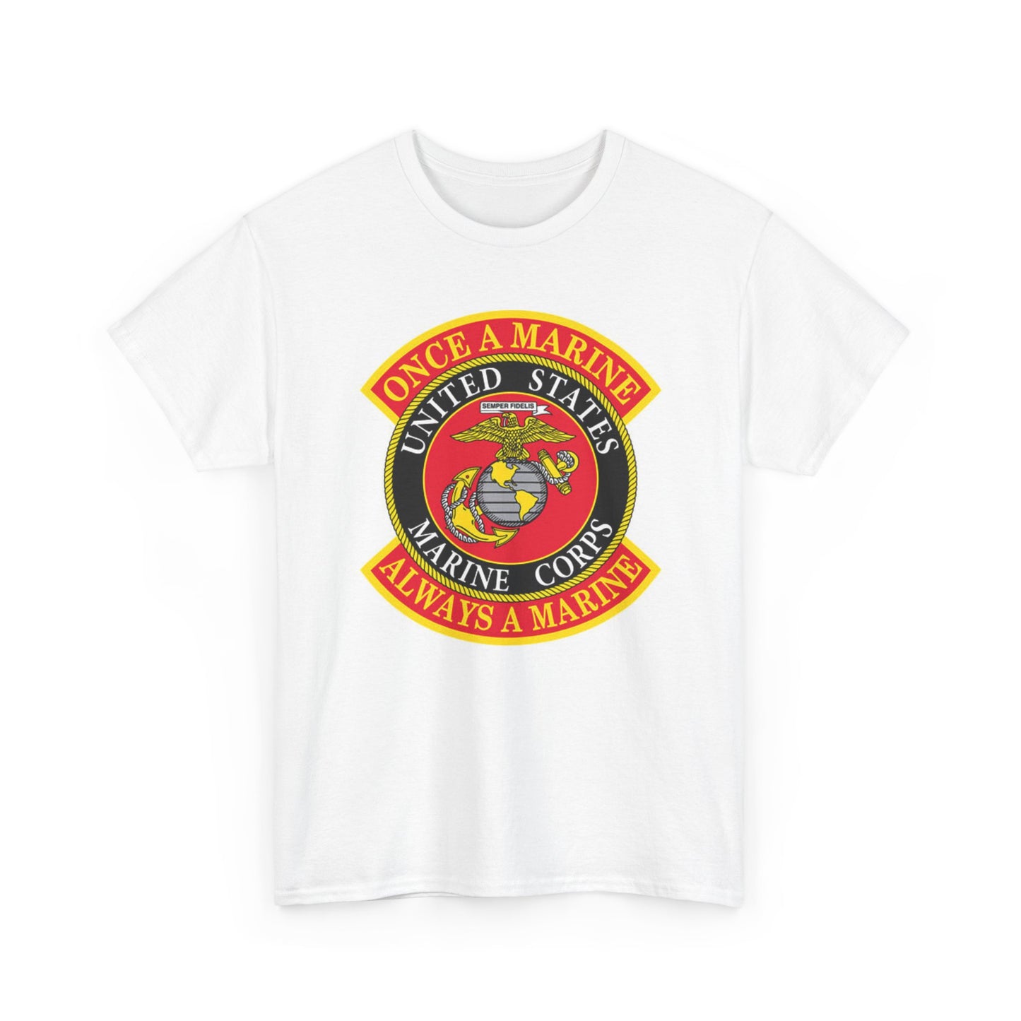 Once A Marine Always A Marine Graphic T Shirt Vintage Retro Unisex Heavy Cotton