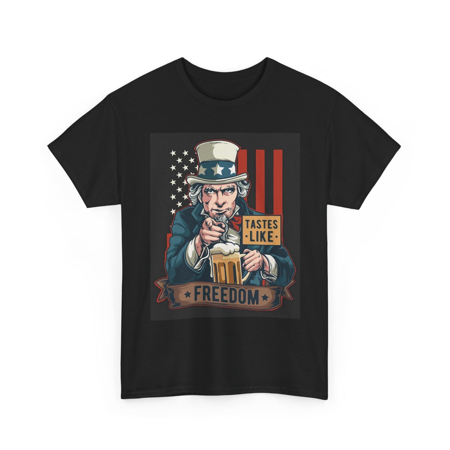Tastes Like Freedom Graphic T Shirt American Flag Unisex Heavy Cotton Tee