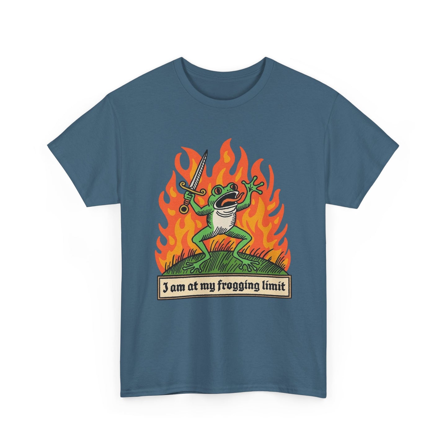 Im At My Frogging Limit Funny Graphic T Shirt Unisex Heavy Cotton Tee