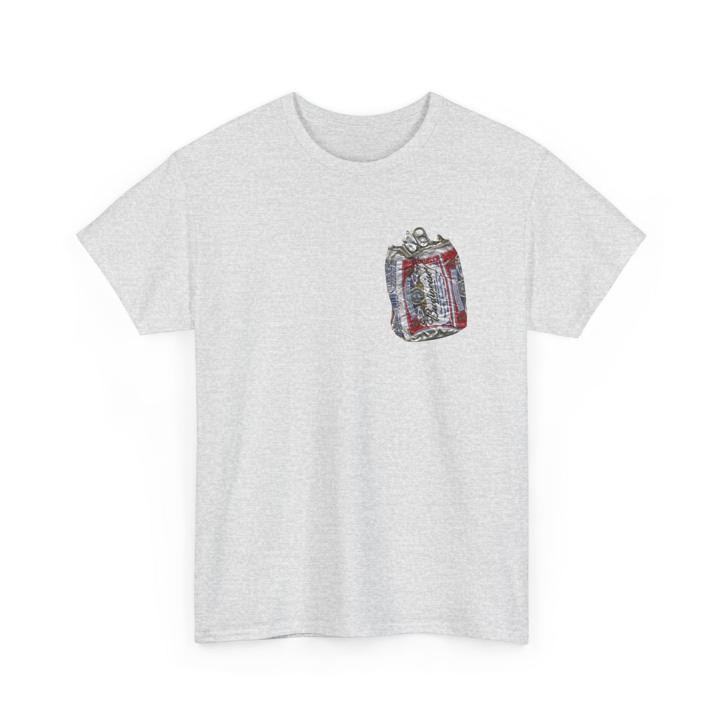 Crushed 90s Bud Can Vintage Nostalgic Beers Graphic T Shirt Unisex Heavy Cotton