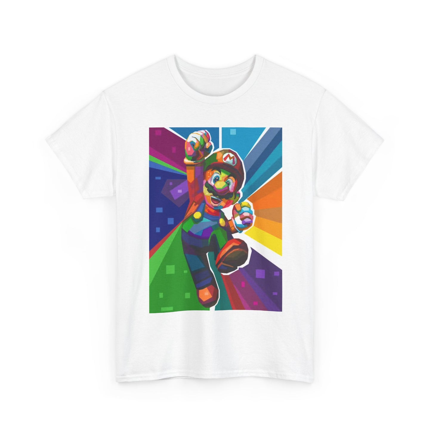Mario Tshirt Retro n64 Gaming Gamer neon Graphic Unisex Heavy Cotton Tee